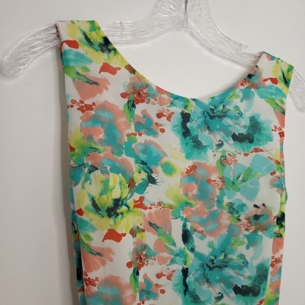 Evan Picone Black Label Watercolor Floral Midi Dress - Picture 4 of 12
